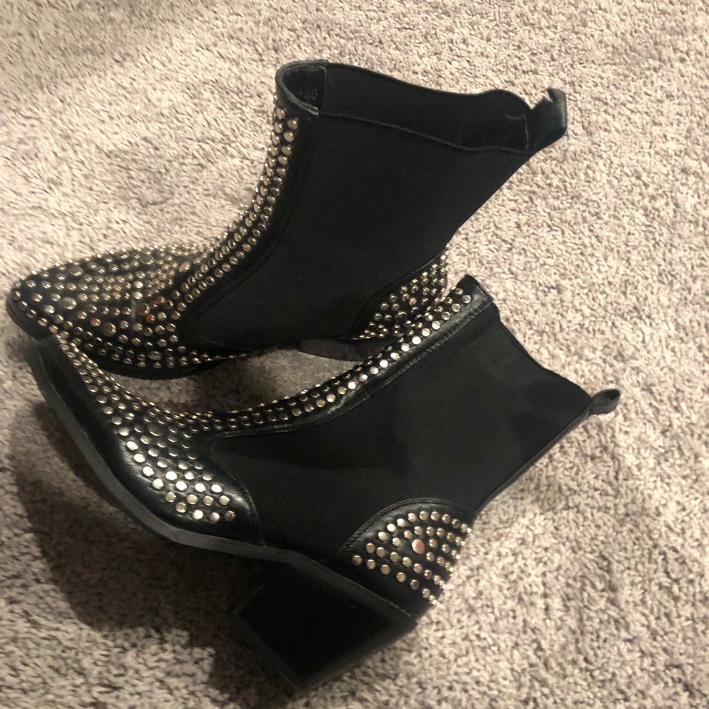 Studded Black Ankle Boots